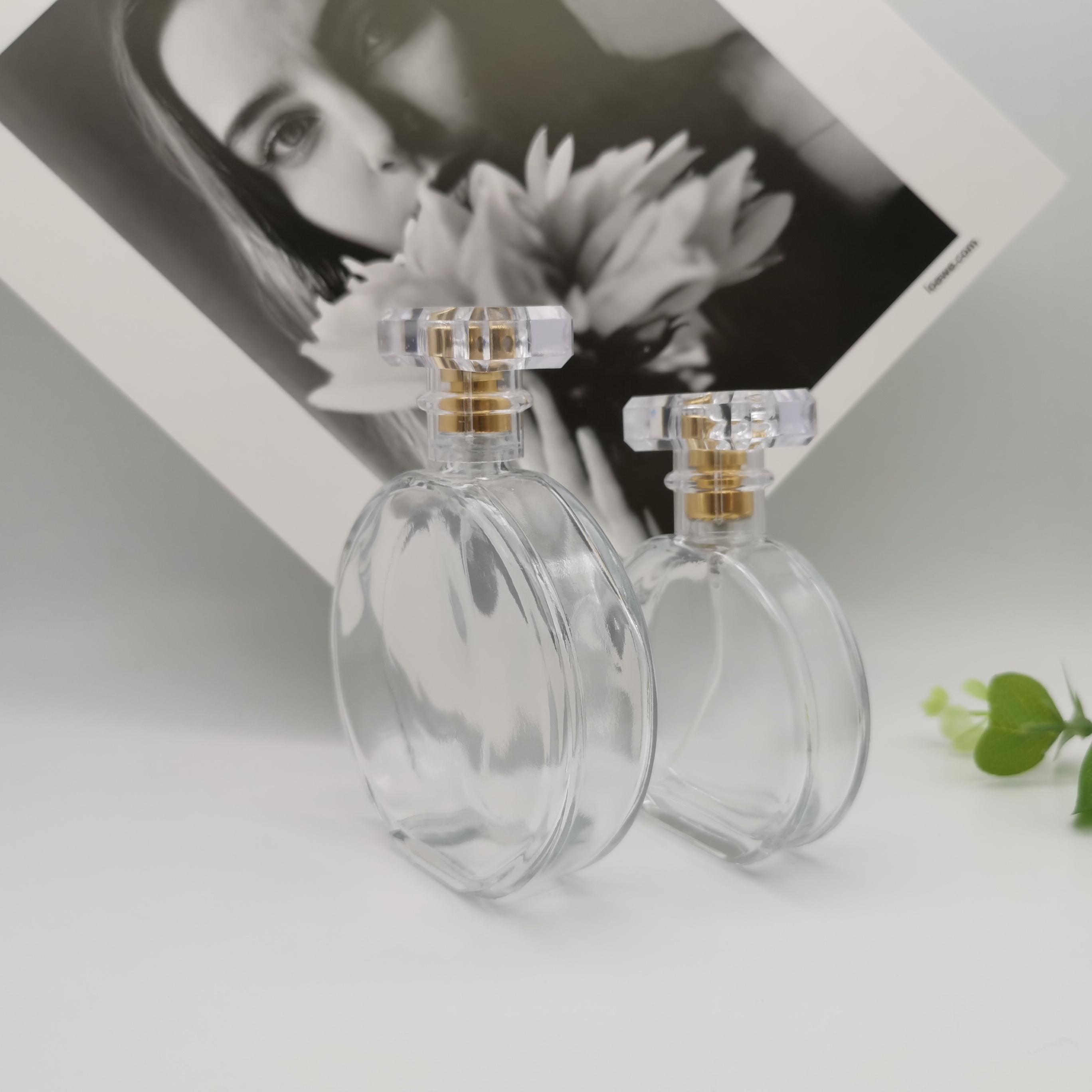 Wholesale Custom Design Luxury Empty 30ML 50ML 100MLGlass Round Perfume Bottle glass bottle