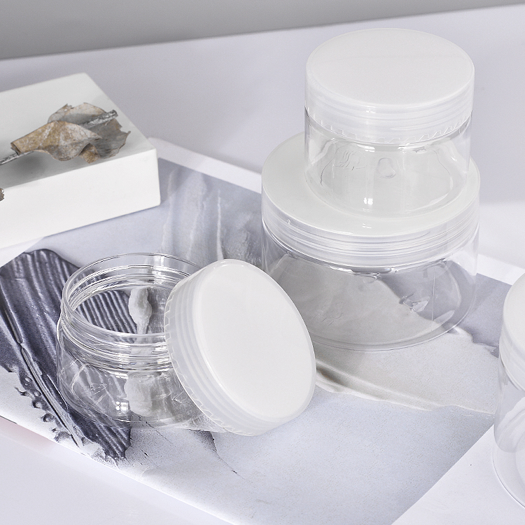 Wholesale Custom Designer Empty 2 4 8 12 16 Oz PET Plastic Jars Containers For Ghee/Hair Serum