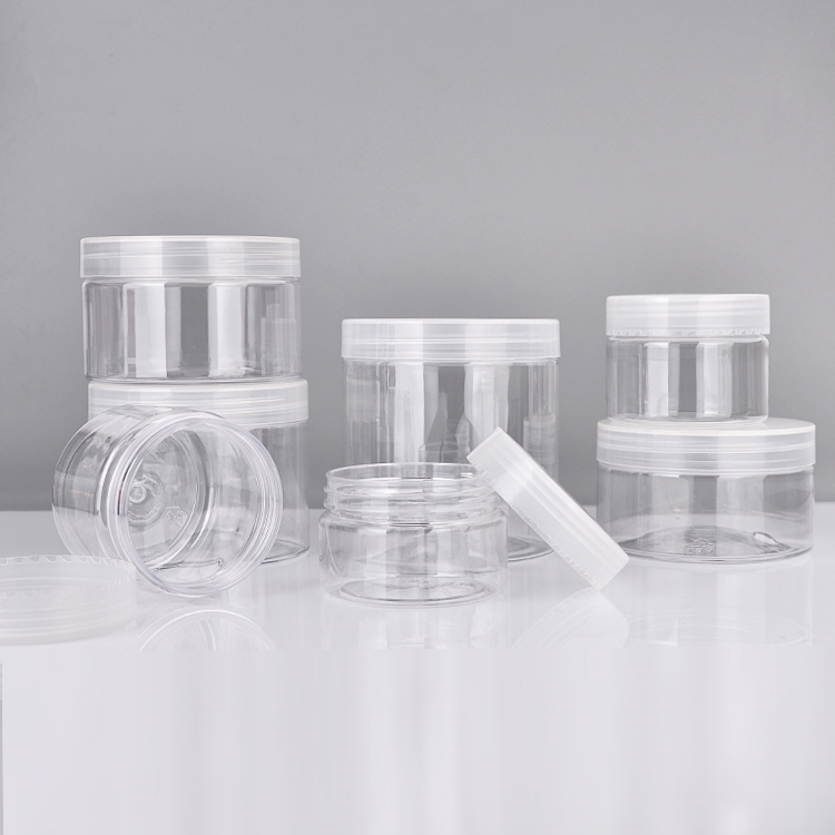 Wholesale Custom Designer Empty 2 4 8 12 16 Oz PET Plastic Jars Containers For Ghee/Hair Serum