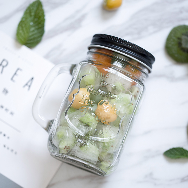 Wholesale Custom Embossed Beverage Cover 16oz Glass Mason Jar