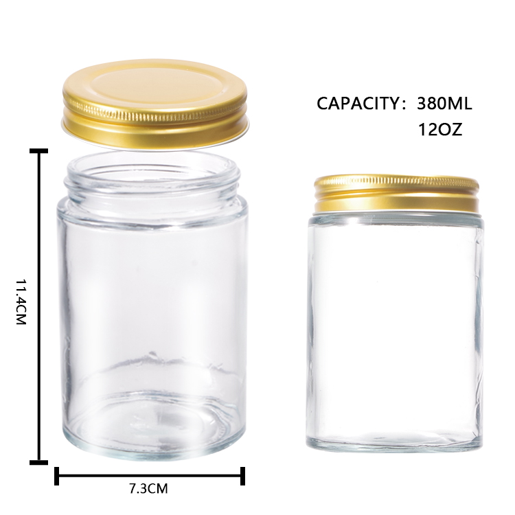 Wholesale Custom Empty 180ml 200ml 300ml 500ml Round Clear Baby Food Honey Storage Wide Mouth Glass Jar With Lid