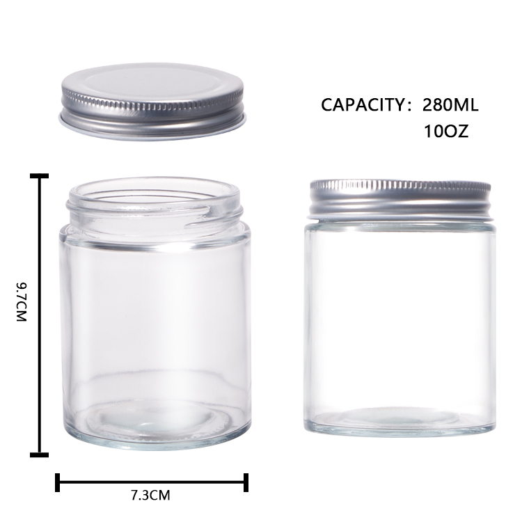 Wholesale Custom Empty 180ml 200ml 300ml 500ml Round Clear Baby Food Honey Storage Wide Mouth Glass Jar With Lid