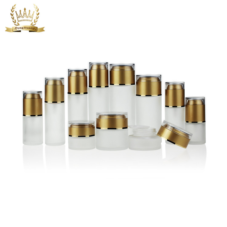 Wholesale Custom Empty Frosted Clear Mini Round Cream Cosmetic Packaging Glass Jar with Lid Eye Cream Jars Personal Care