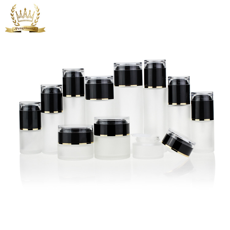 Wholesale Custom Empty Frosted Clear Mini Round Cream Cosmetic Packaging Glass Jar with Lid Eye Cream Jars Personal Care