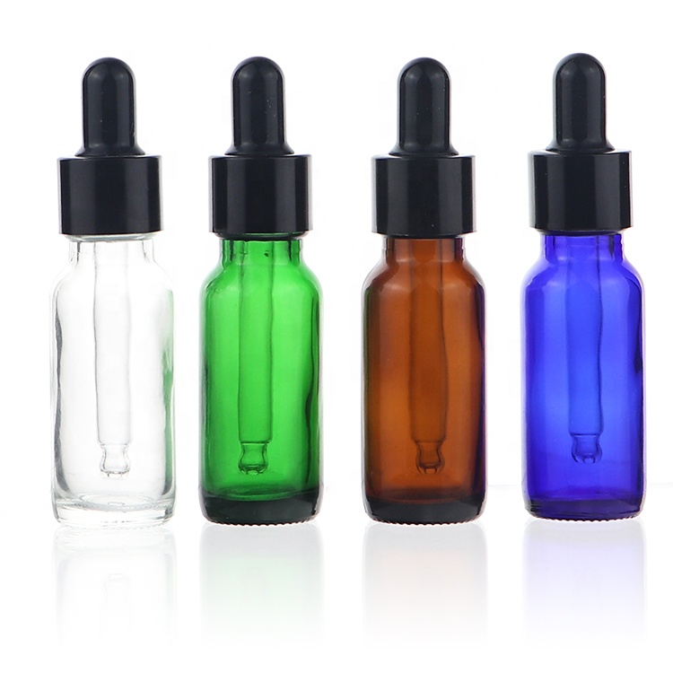 Wholesale Custom Label 2oz 4oz Boston Round Glass Bottle For Essential Oil With Dropper