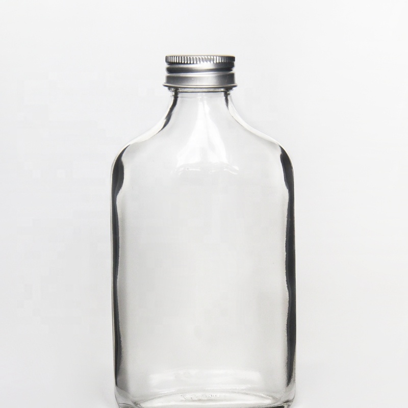 Wholesale Custom Logo 100ml 200ml 350ml 500ml Hip Flask Glass Bottle With Screw Lid For Whisky Wine Cold Brew Coffee