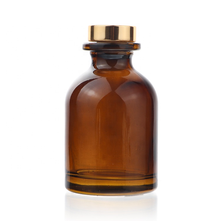 Wholesale Custom Logo Clear Amber Glass Packaging Bottles For Oil Empty Fragrance Reed Diffuser Bottle
