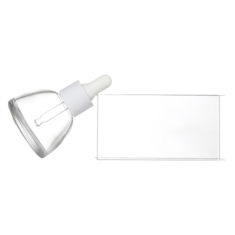 Wholesale Custom Logo Clear Flat Ellipse Oil Glass Dropper Bottle 30ml