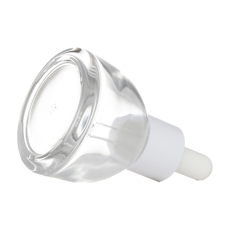 Wholesale Custom Logo Clear Flat Ellipse Oil Glass Dropper Bottle 30ml