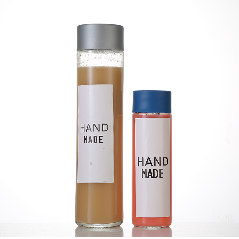 Wholesale  Custom Logo Straight Cold Tea Glass Bottle Beverage Juice Cup Drink Bottle