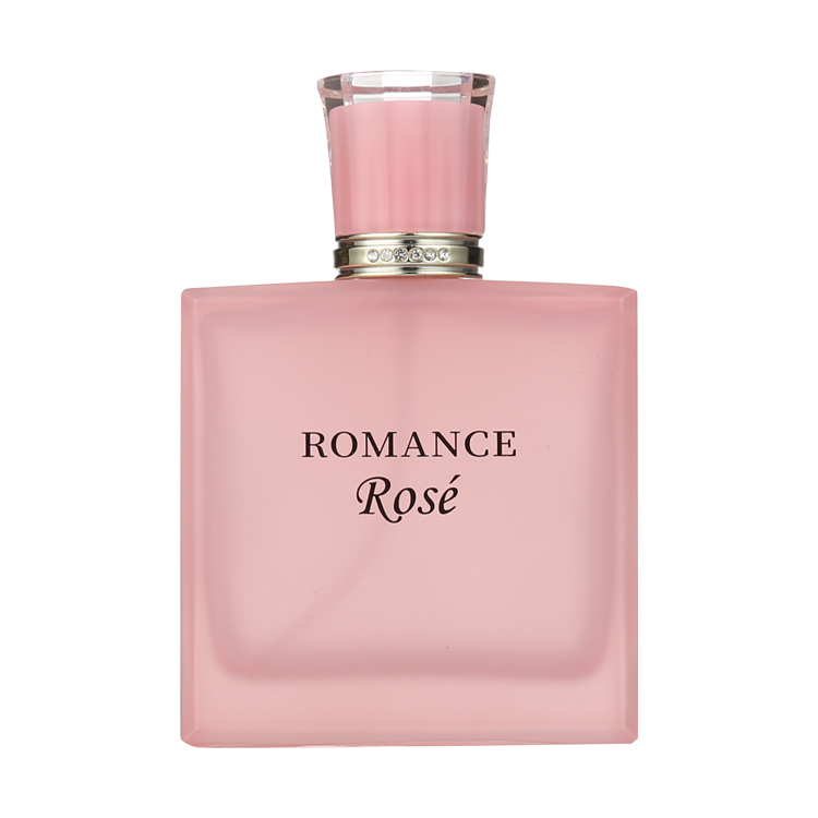 Wholesale Custom Luxury Pink 100ml Sandblasting Silkscreen Empty Perfume Bottle