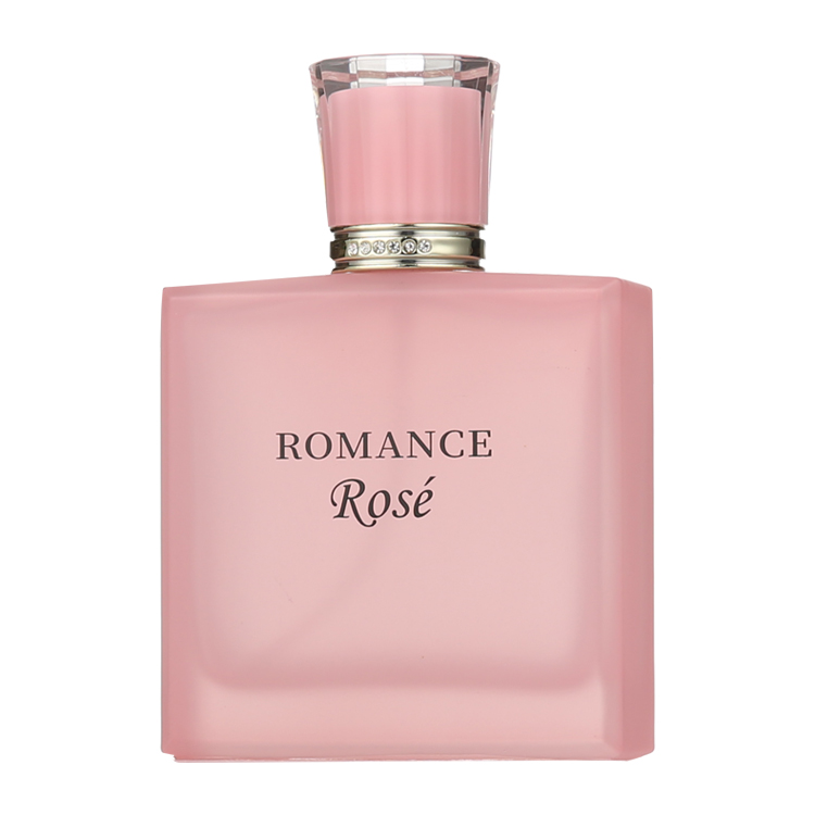 Wholesale Custom Luxury Pink 100ml Sandblasting Silkscreen Empty Perfume Bottle