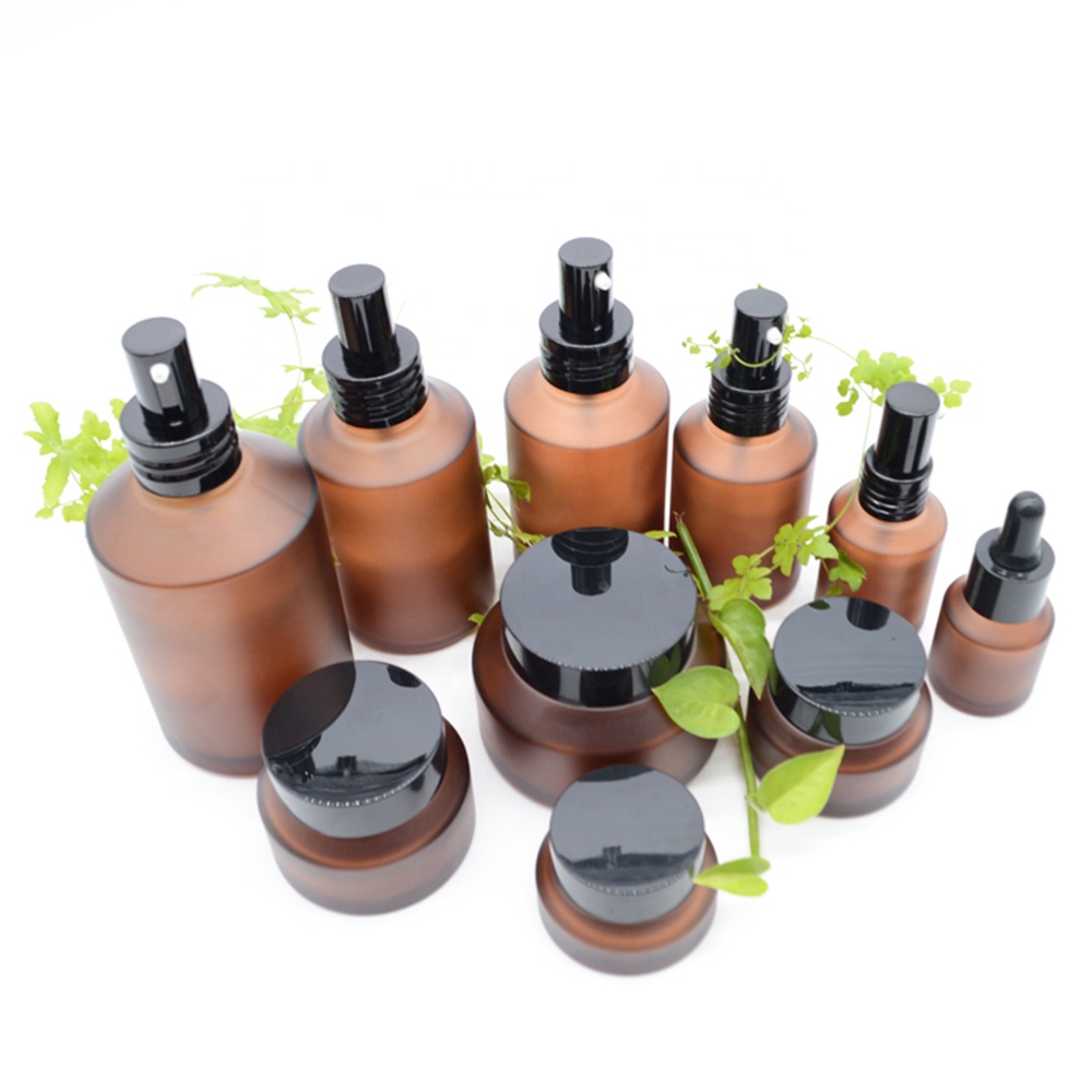 Wholesale Custom Made 50g 30ml120ml Glass bottle Luxury Cosmetic skincare Jar Packaging