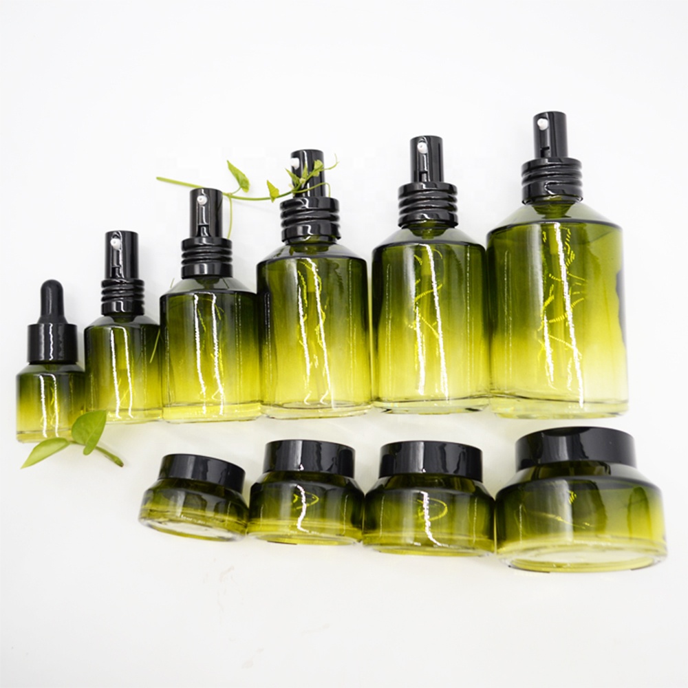 Wholesale Custom Made 50g 30ml120ml Glass bottle Luxury Cosmetic skincare Jar Packaging