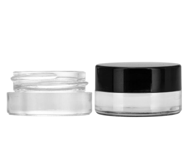 Wholesale Custom Mini Cosmetic Container Portable 3ml 5ml 10ml Concentrate Jar Glass Jar with Screw Cap
