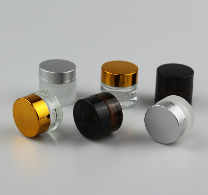 Wholesale Custom Mini Cosmetic Container Portable 3ml 5ml 10ml Concentrate Jar Glass Jar with Screw Cap