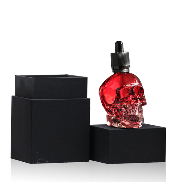 Wholesale Custom Paper Box Eliquid Ecig Skull Glass Dropper Bottles With Pipette Childproof Cap