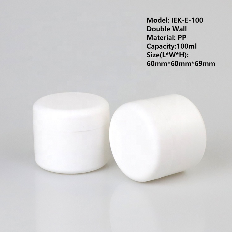 Wholesale Custom Private Label 100g Plastic Cosmetic Cream Jars Double Wall Jar