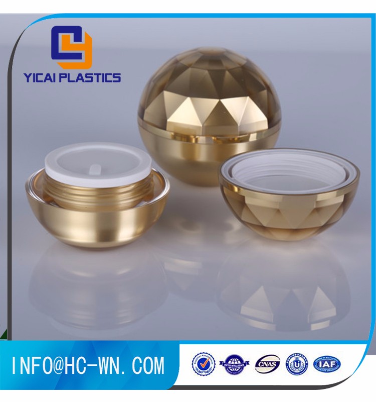 Wholesale Custom Size Plastic Empty Luxury Gold Cosmetic Cream Jar