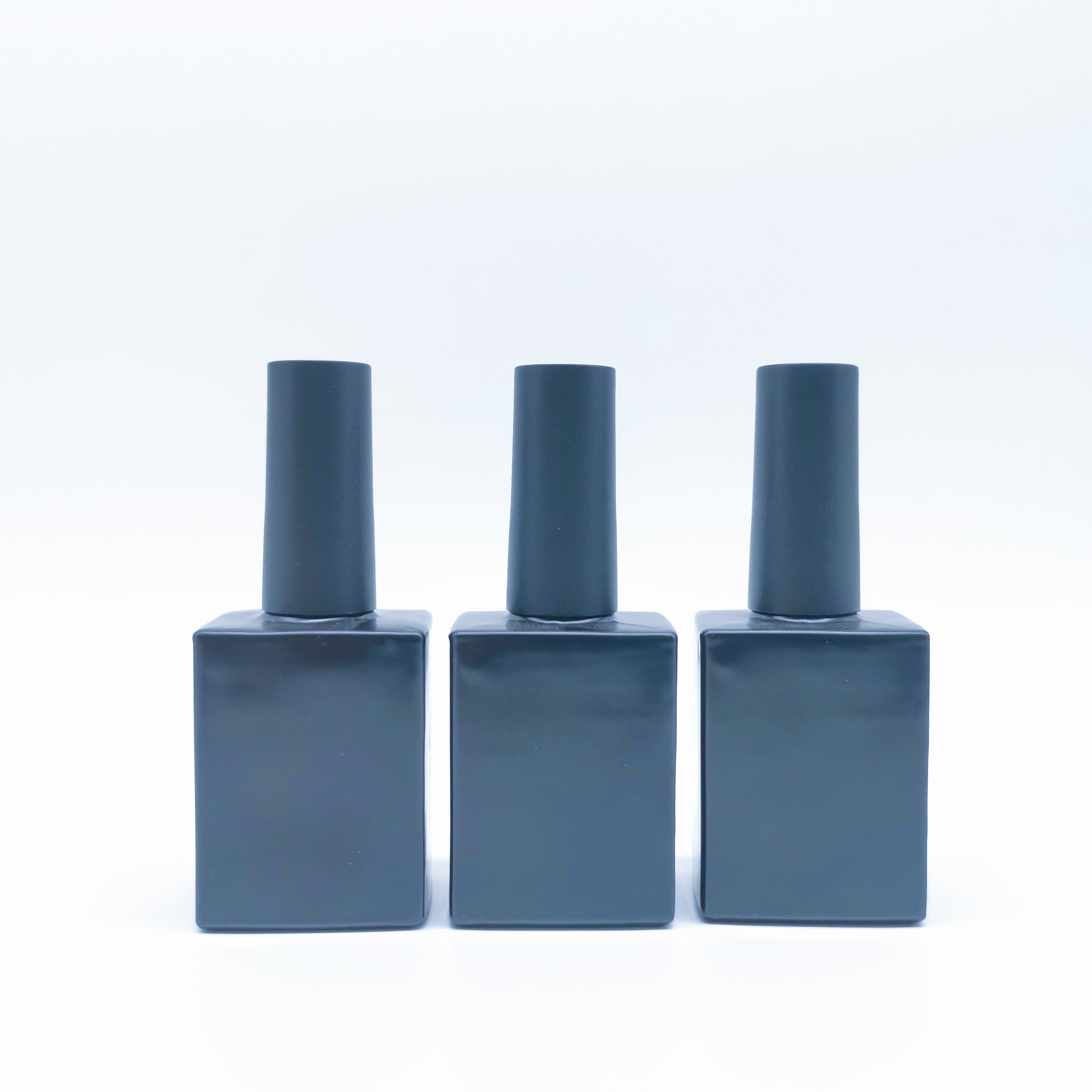 Wholesale Custom UV Polish Gel Empty Black Square Nail Polish Bottle rectangle With Brush