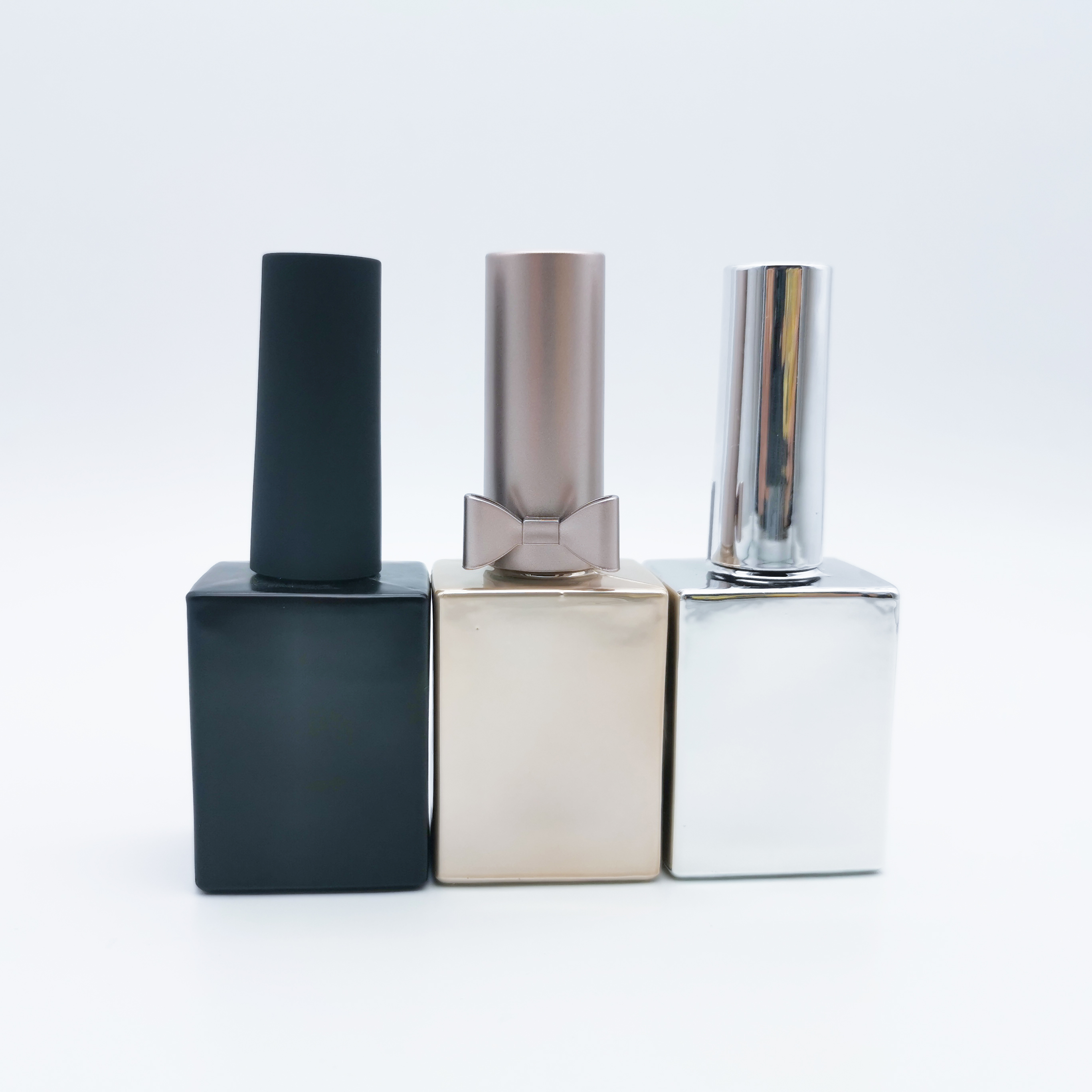 Wholesale Custom UV Polish Gel Empty Black Square Nail Polish Bottle rectangle With Brush