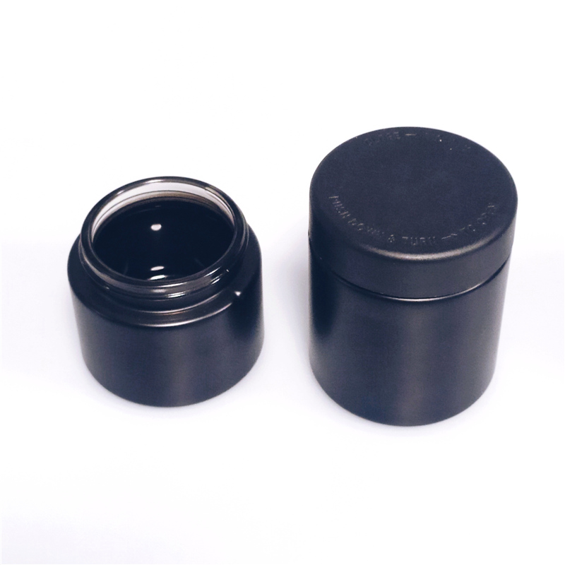 Wholesale Custom logo and printed 1oz 2oz 3oz 4oz Clear Weeds CBD Hemp Flower Childproof Glass Jar With Child Resistant Lid