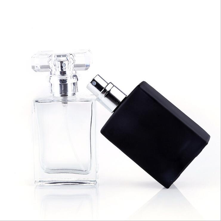 Wholesale Customer Label Perfume Bottle Empty Flacon Frosted Glass China 30 Ml 50 Ml Clear Black