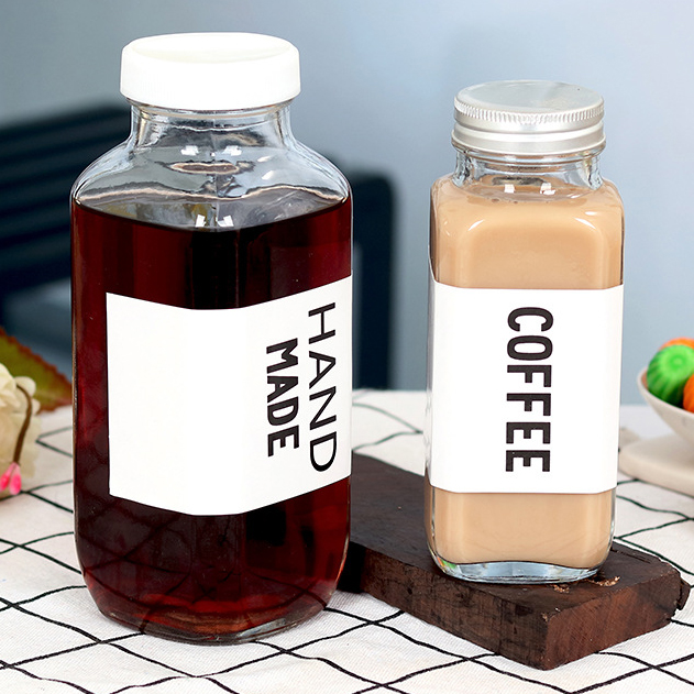 Wholesale Customize 300ml 500ml Glass Coffee Juice Milk Bottles With Cap
