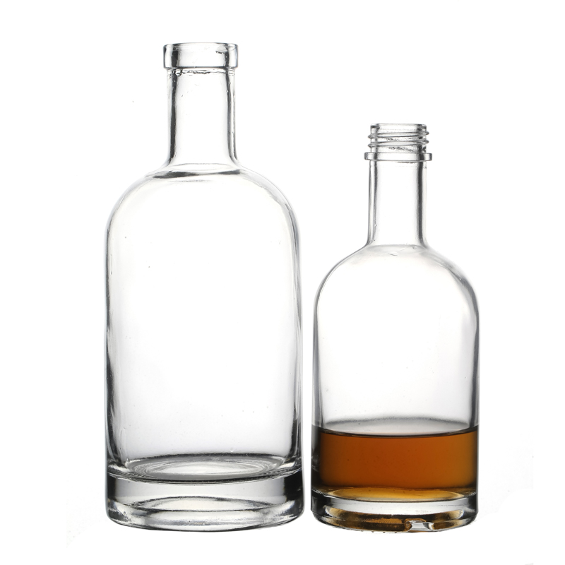 Wholesale Customize High Quality Empty Clear Round Glass Vodka Bottle for Liquor 700ml