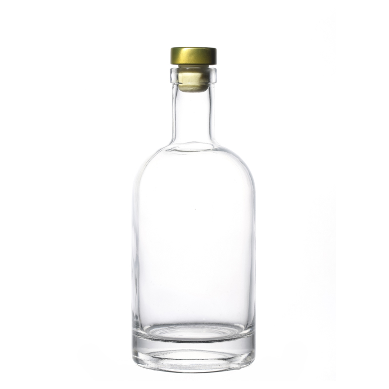 Wholesale Customize High Quality Empty Clear Round Glass Vodka Bottle for Liquor 700ml