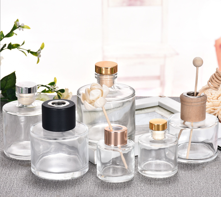 Wholesale Customized 100ml 200ml Clear Empty Luxury Aroma Reed Oil Perfume Diffuser Bottle Glass with gift box
