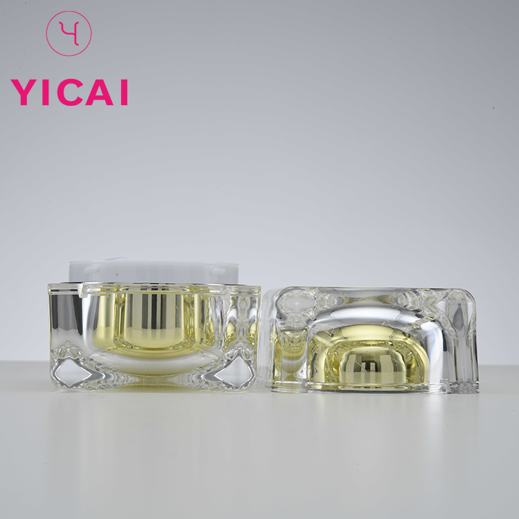 Wholesale Customized 30g  Empty Luxury Square Plastic  Acrylic Cosmetic Jar