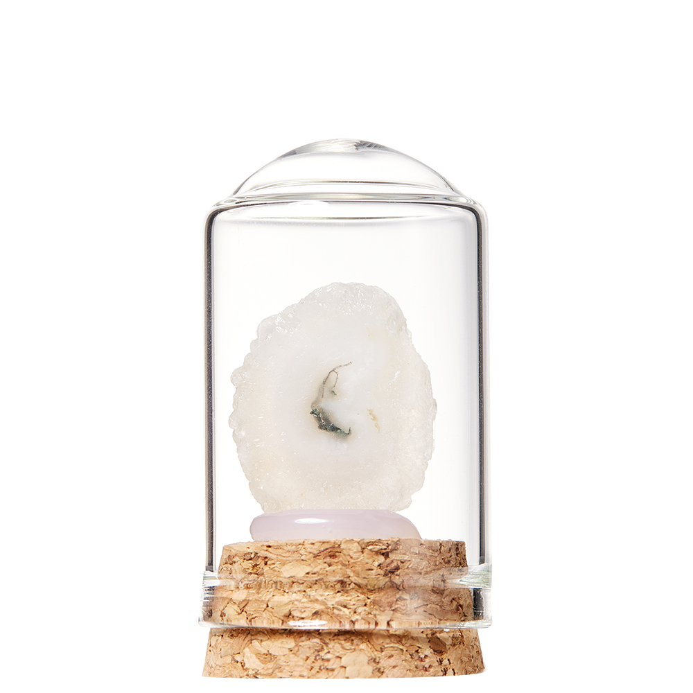 Wholesale Customized Clear Glass Wishing Bottle Wide Mouth Glass Storage Jar with Cork pendant energy wishing jar