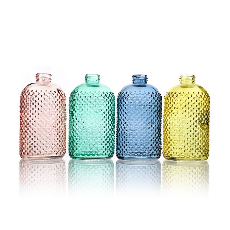 Wholesale Customized Colorful Cosmetic Container Pink Glass Lotion Soap Dispenser Pump Bottle