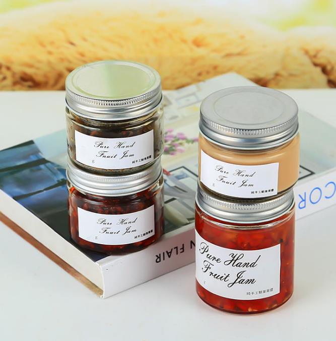 Wholesale Customized Glass Round Jam Honey Candy Nuts Food Jars With Aluminum Cap