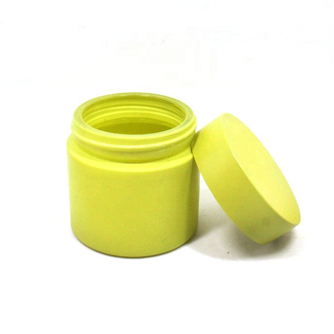 Wholesale Customized Green Cosmetic Packaging 50g Cream Glass Jar With Green Lid