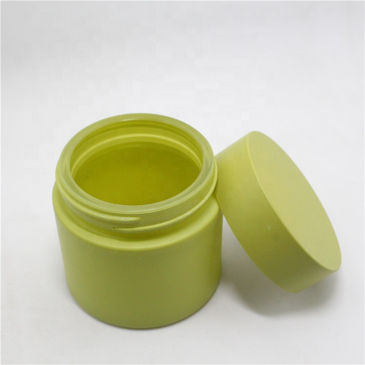 Wholesale Customized Green Cosmetic Packaging 50g Cream Glass Jar With Green Lid