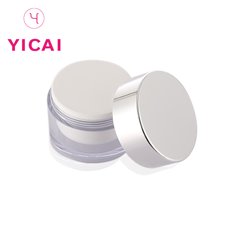 Wholesale Customized High Quality Double Wall Pp Plastic Cosmetic Seal Acrylic Jar