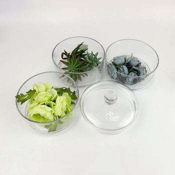 Wholesale Customized High Quality Modern 3 Layer Clear Cylinder Stackable Glass Food Sweet Storage Jars
