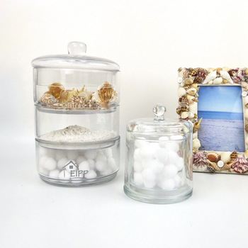 Wholesale Customized High Quality Modern 3 Layer Clear Cylinder Stackable Glass Food Sweet Storage Jars