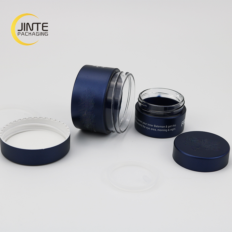 Wholesale Customized Matte Blue color PETG thick walled Plastic body cream jars cosmetic for Men products