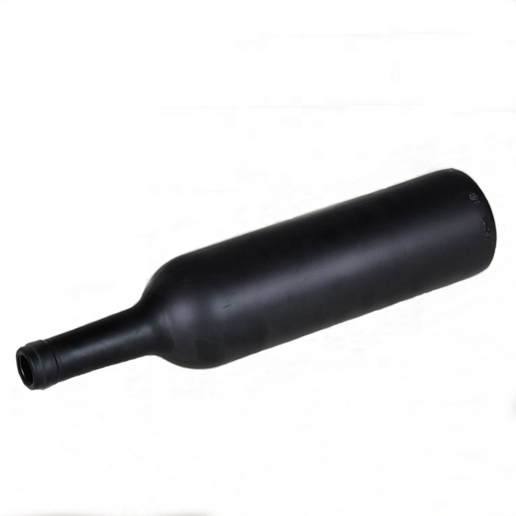 Wholesale Customized Printing 500ml 750ml Bordeaux Matt Black Red Wine Glass Bottles