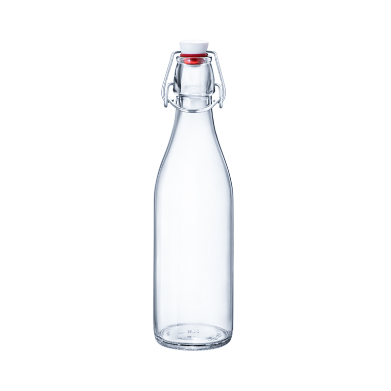 Wholesale Customized Recycled Clear Round Classic Swing Top Glass Bottle 330ml 500ml 750ml 1L with Clip Top Stoppers