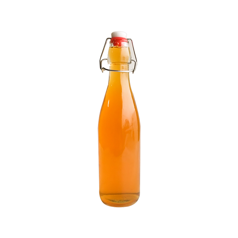 Wholesale Customized Recycled Clear Round Classic Swing Top Glass Bottle 330ml 500ml 750ml 1L with Clip Top Stoppers