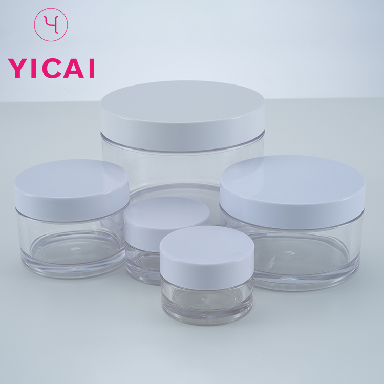 Wholesale Customized Round Cosmetic Cream PETG Jar With Plastic Cap