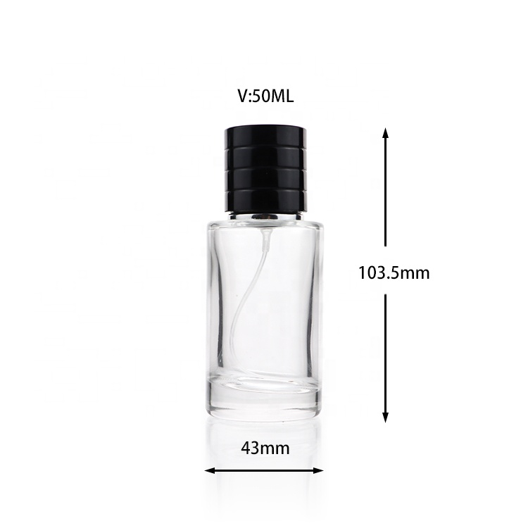 Wholesale Cylinder Cosmetic Perfume Packaging Glass Mist Spray Bottle 50ml 100ml With Magnetic Cap