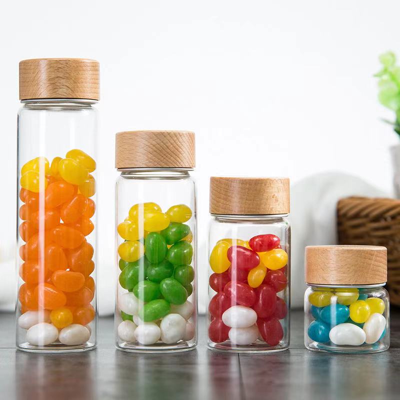 Wholesale Different Size Food Storage Glass Jar With Bamboo Lid