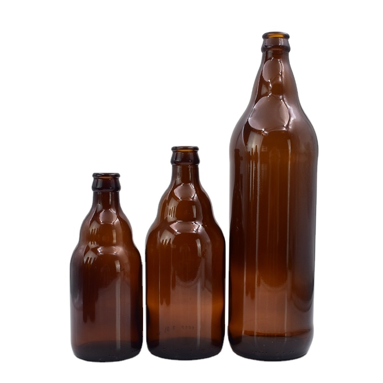 Wholesale Durable Empty 330ml Glass amber Olive Oil Bottle Beer Bottle Juice Bottle For Cooking Oil Drink