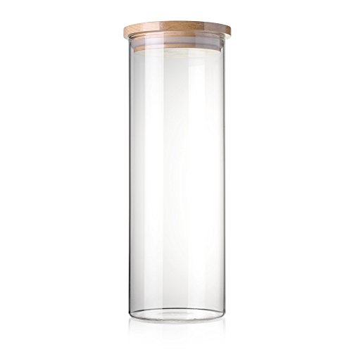 Wholesale Eco Friendly High Borosilicate Glass Storage Jars With Bamboo Lid For Storage Dry Food