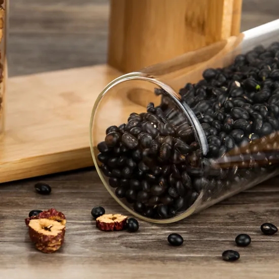 Wholesale Eco Friendly Material Heat-resisting High Borosilicate Glass Jar With Bamboo Lid
